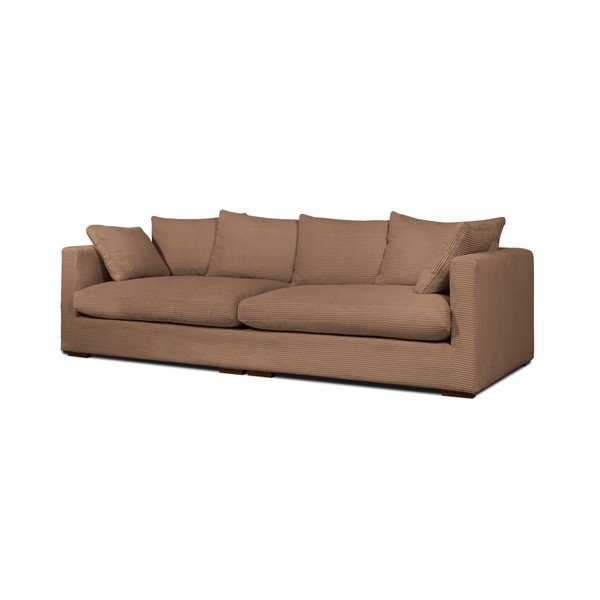 Canapea maro deschis cu tapițerie din catifea reiată  266 cm Comfy – Scandic-image-2
