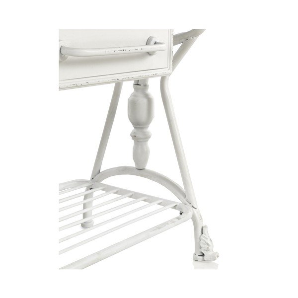 Cuier din metal cu două sertare Geese Industrial Style, alb-image-3
