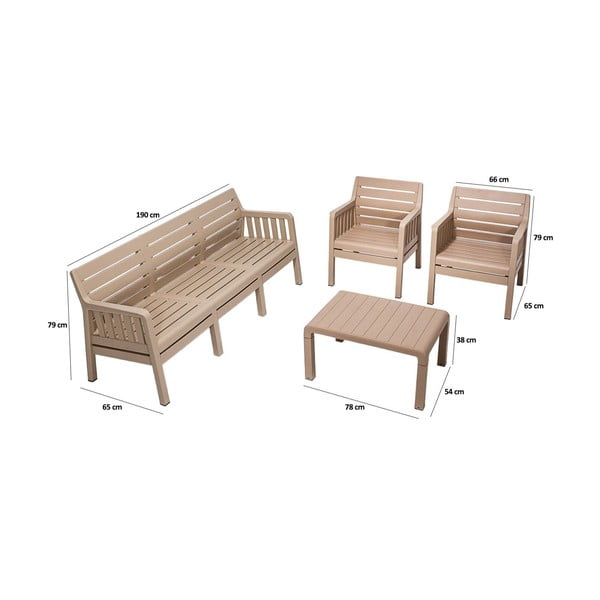Set mobilier de grădină bej pentru 5 persoane Lara – Floriane Garden-image-2