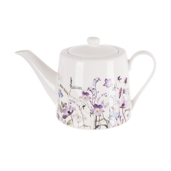 Ceainic alb-mov din porțelan 1 l Louka – Orion