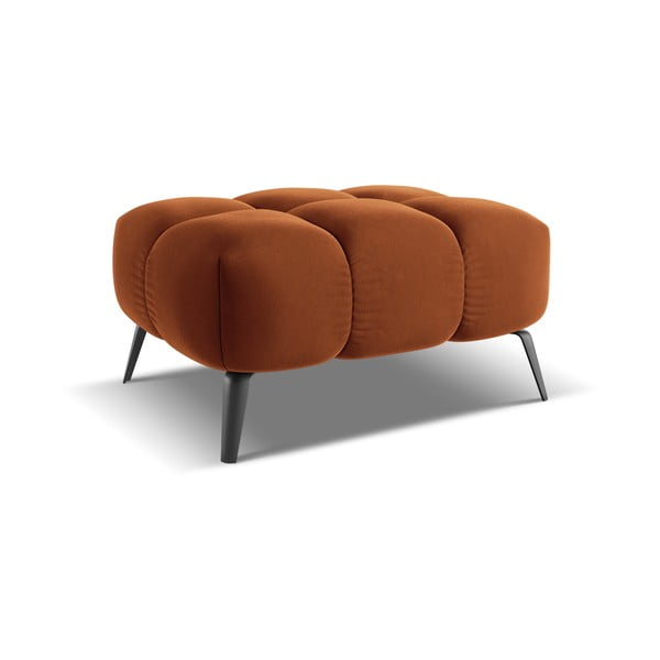 Taburet portocaliu cu tapițerie din catifea Nalu – Makamii-image-2