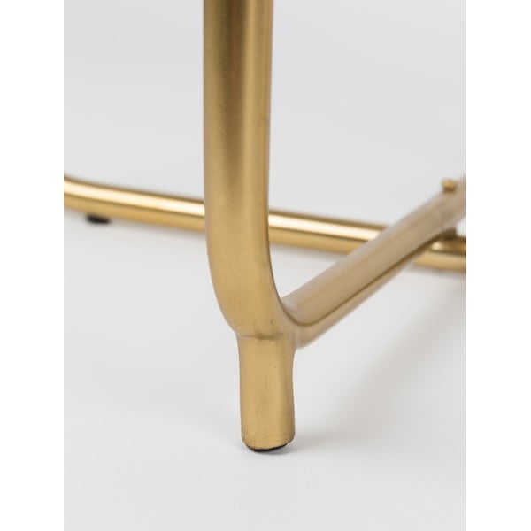 Masă auxiliară din blat de marmură White Label Timpa, alb-image-3