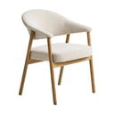 Set de scaune de sufragerie crem cu cotiere 2 buc. din lemn de stejar Elk – Unique Furniture