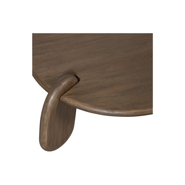 Măsuță de cafea maro rotundă cu blat cu aspect de lemn de nuc ø 100 cm Imbue – BePureHome-image-2