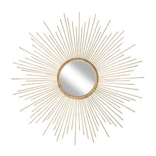 Oglindă de perete cu ramă metalică aurie Westwing Collection Ella, ø 104 cm