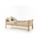 Pat pentru copii  în culoare naturală din lemn de pin cu somieră 90x200 cm Roma – Adeko