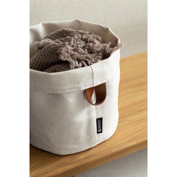 Coș de depozitare din material textil ø 20x20 cm Soft Storage Round – Bigso-image-1