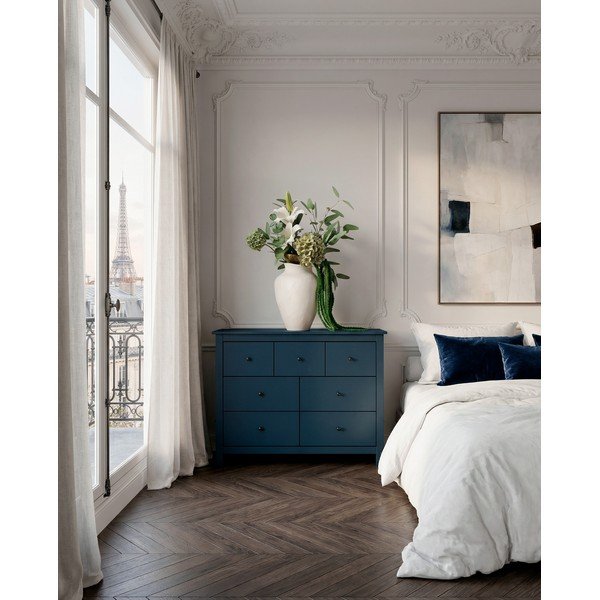 Comodă verde prăfuit din lemn de pin 110x80x40 cm Misti – Marckeric-image-1