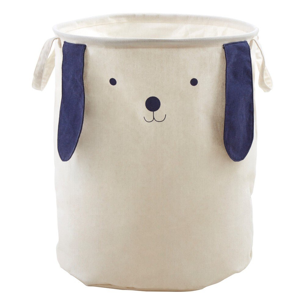 Coș de jucării pentru copii alb din material textil ø 39x48 cm Mimo Dog Face – Premier Housewares