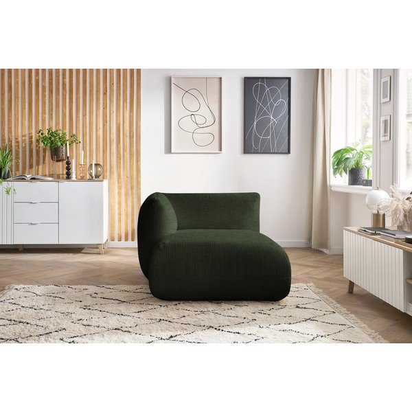 Modul pentru canapea verde cu tapițerie din catifea reiată  (cu colțar pe partea stângă ) Lecomte – Bobochic Paris-image-1