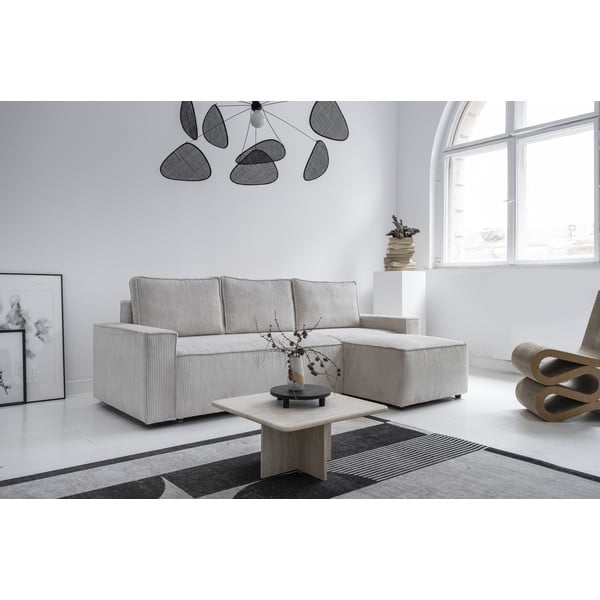 Colțar alb extensibil cu tapițerie din catifea reiată  (cu colț variabil) Brave Dave – Miuform-image-3