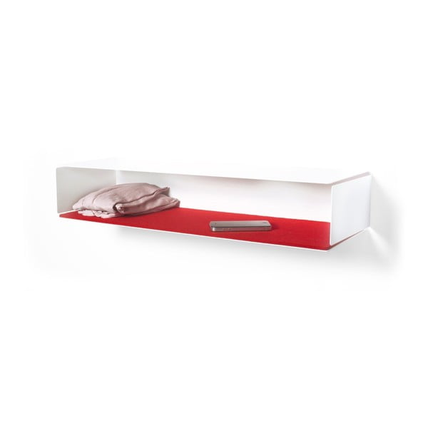 Raft de perete alb cu bază din pâslă roșu Slawinski Side Box 