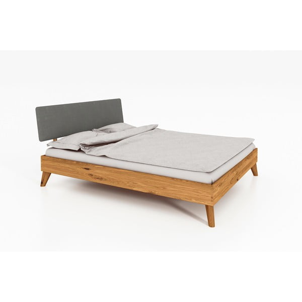 Pat dublu din lemn de stejar 140x200 cm Greg 3 - The Beds