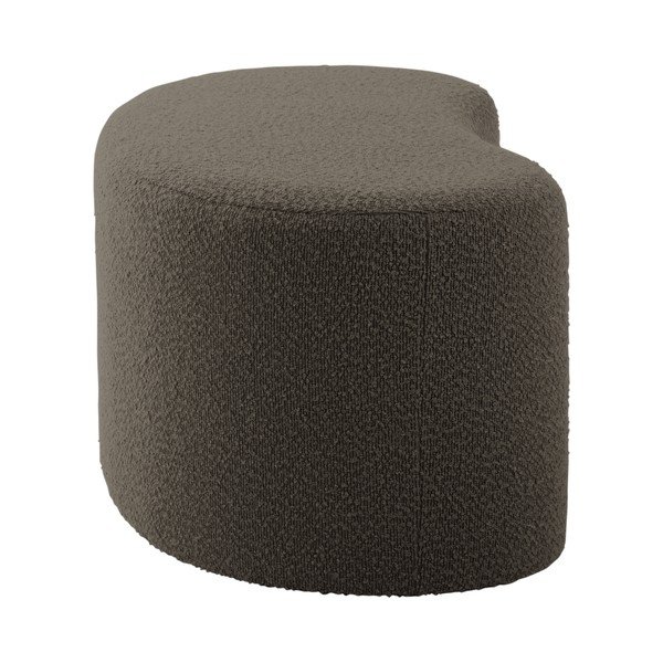Taburet gri/maro cu tapițerie din țesătură bouclé Ada – Leitmotiv-image-3