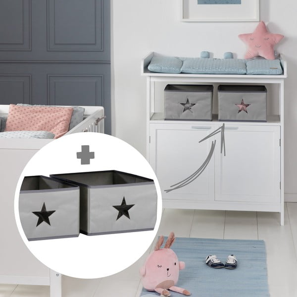 Comodă de copii albă cu masă de schimbat 75x100x87 cm Hamburg – Roba-image-2