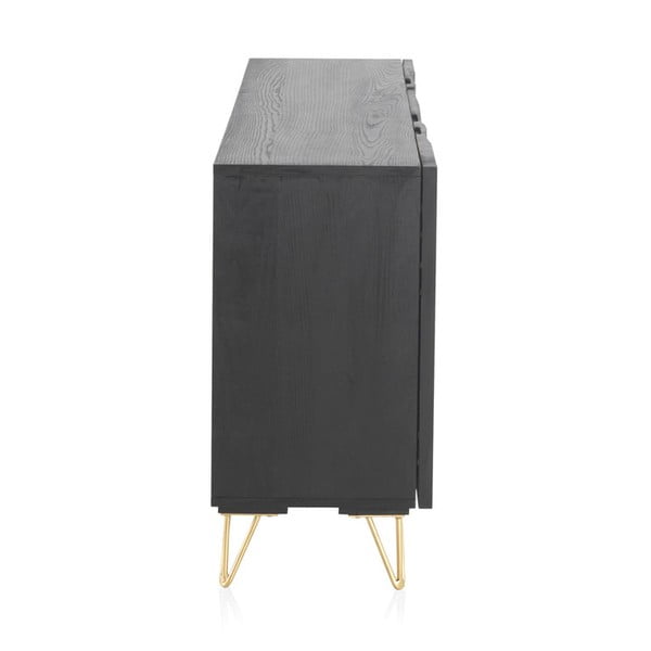 Comodă neagră joasă din lemn masiv de mango 160x75 cm Mango – Geese-image-3