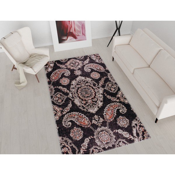 Covor negru lavabil 180x120 cm - Vitaus-image-1