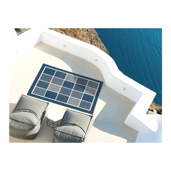 Covor pentru exterior Universal Nicol Squares, 80 x 150 cm, albastru-gri-image-2
