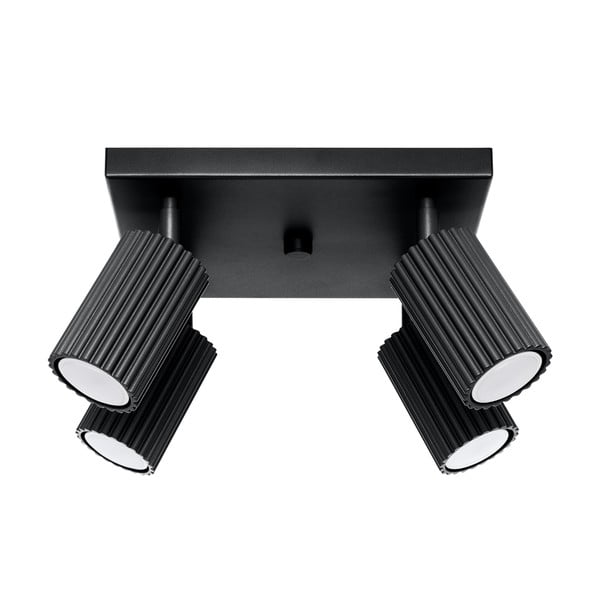 Spot negru din metal ø 6,5 cm Gleam – Sollux