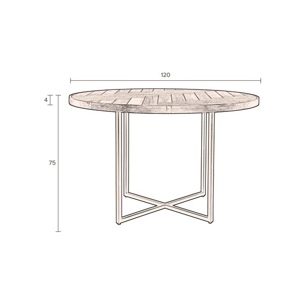 Masă de dining rotundă cu aspect de lemn de acacia ø 120 cm Class – Dutchbone-image-2