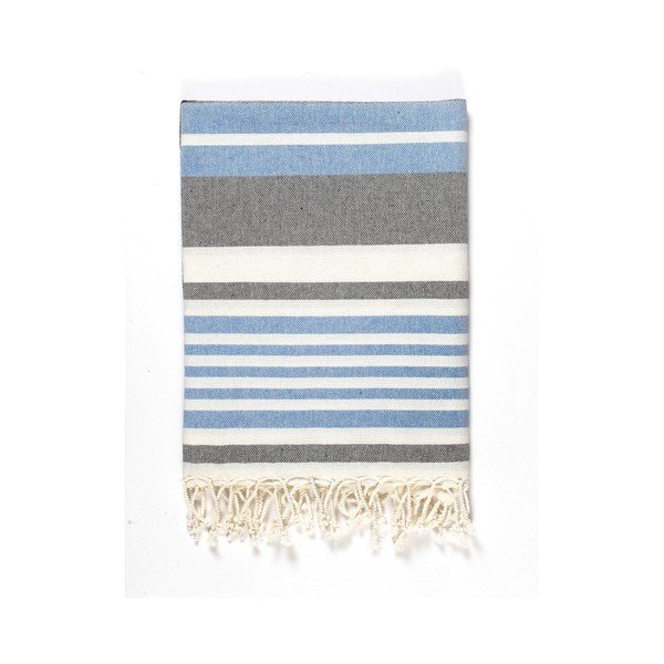 Prosop de plajă Kate Louise Cotton Collection Line, 100 x 180 cm, albastru-gri-image-3