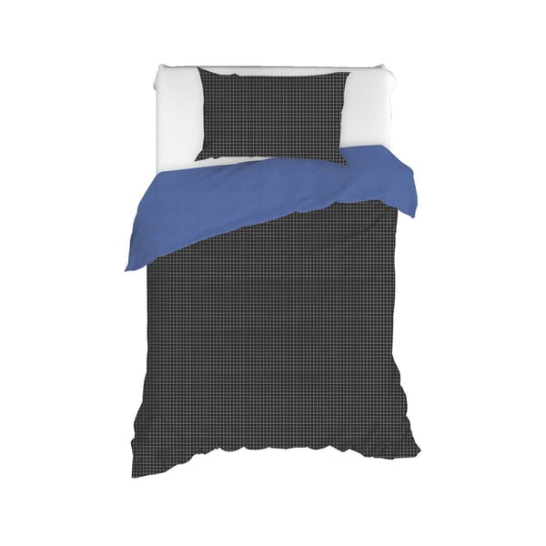 Lenjerie de pat extinsă albastră din bumbac pentru pat de o persoană160x220 cm Oslo - Mijolnir