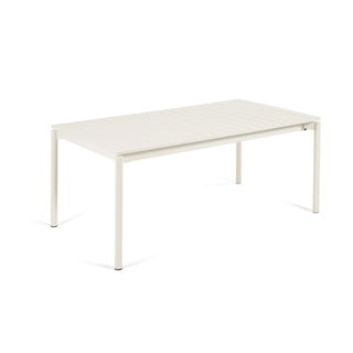 Masă de grădină din aluminiu Kave Home Zaltana, 180 x 100 cm, alb