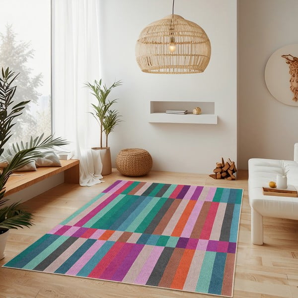 Covor turcoaz lavabil 160x230 cm Acid Rain – Mila Home-image-2