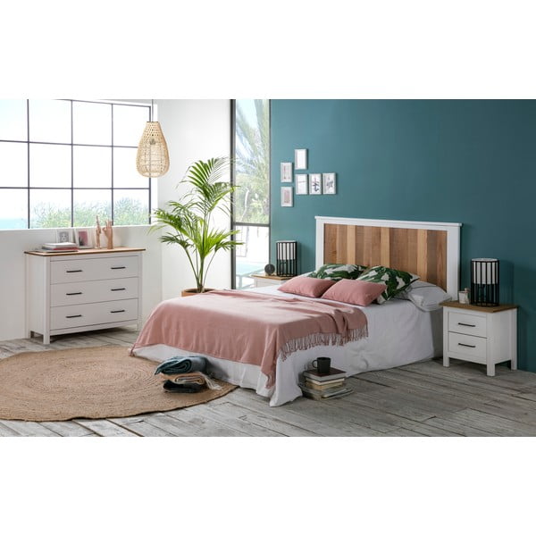 Comodă albă joasă din lemn de pin 100x80 cm Miranda – Marckeric-image-1