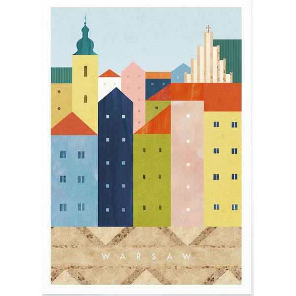 Poster 50x70 cm Warsaw – Travelposter