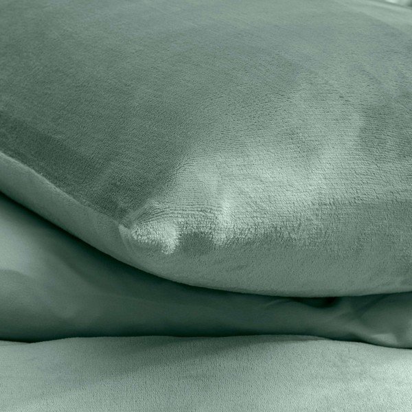 Lenjerie de pat verde din microflanel pentru pat dublu/extinsă cu 3 piese 240x220 cm Flanou – douceur d'intérieur-image-2