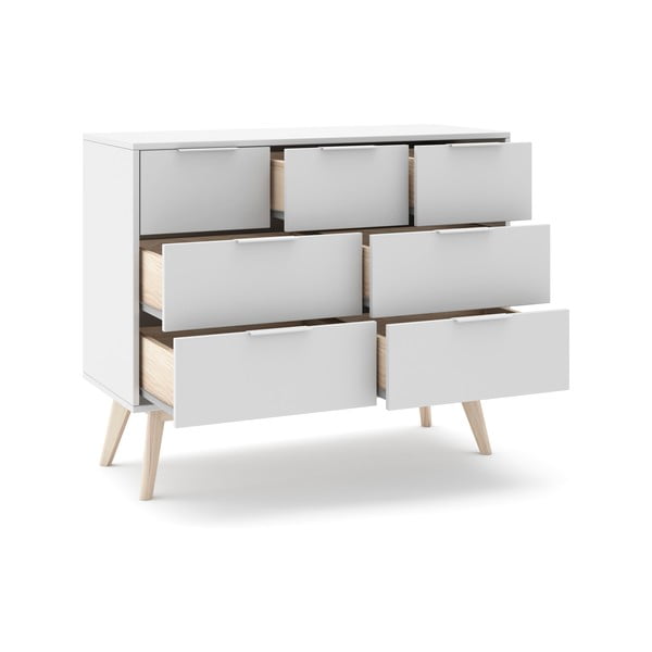 Comodă albă joasă 120x83 cm Campus – Marckeric-image-4