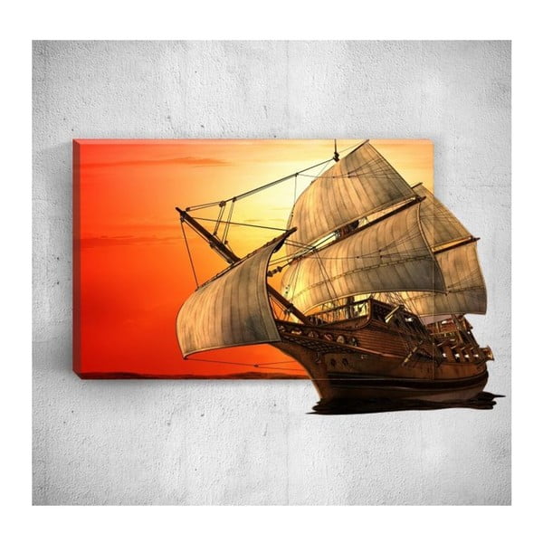 Tablou de perete 3D Mosticx Big Boat, 40 x 60 cm