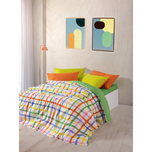 Lenjerie de pat din bumbac ranforcé pentru pat dublu, extinsă cu cearceaf inclus, cu 4 piese 200x220 cm Hype – Mijolnir-image-2