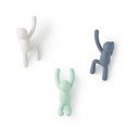Cârlige 3 buc. de montat pe perete din plastic Buddy – Umbra
