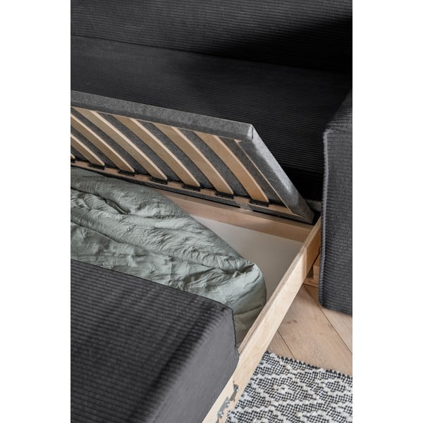 Canapea gri închis extensibilă 168 cm Lucky Lucy – Miuform-image-4