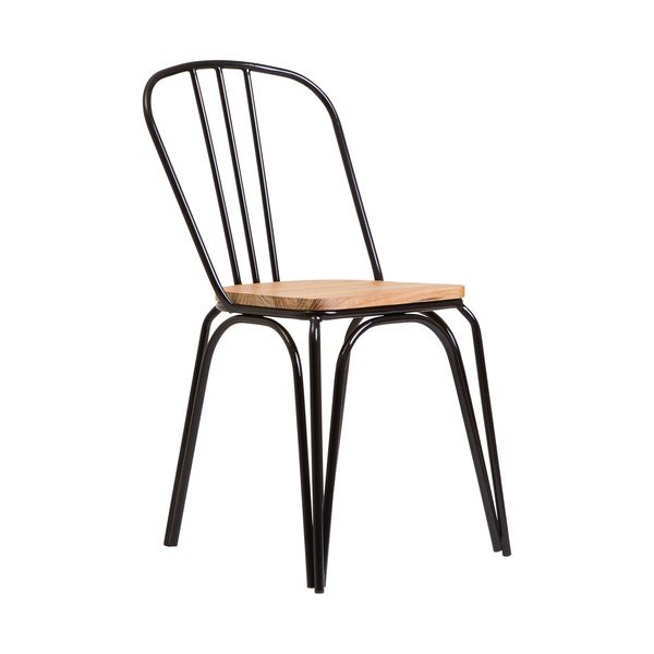 Scaun de dining negru din lemn de ulm District – Premier Housewares