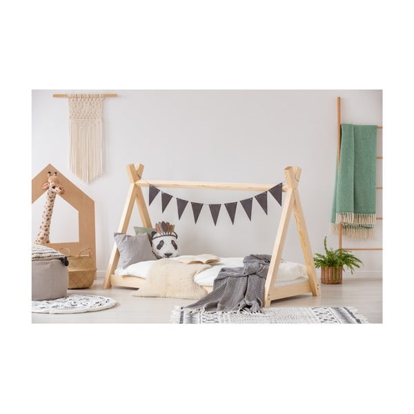 Cadru pat din lemn de pin, în formă de căsuță Adeko Mila TP, 80 x 160 cm-image-2