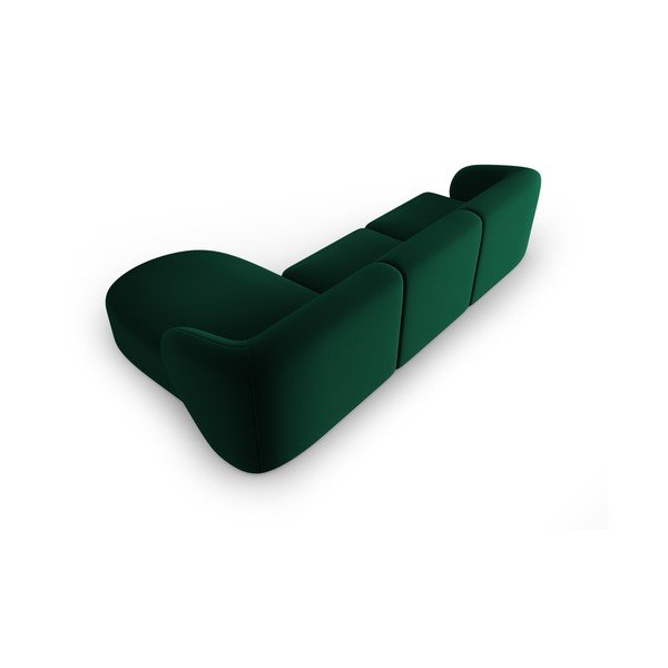 Colțar verde cu tapițerie din catifea (cu colț pe partea dreaptă, cu șezlong) Paolo – Milo Casa-image-3