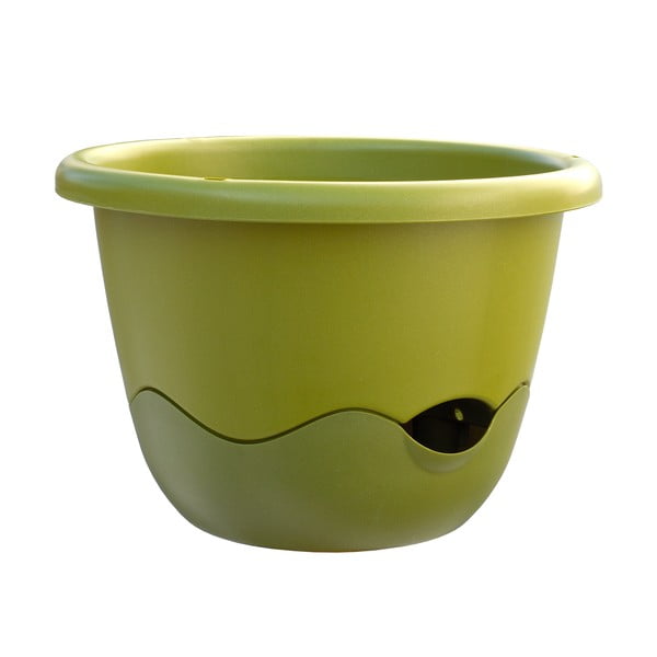 Ghiveci de agățat cu sistem de auto-irigare Plastia Mareta, lungime 25, verde-image-1