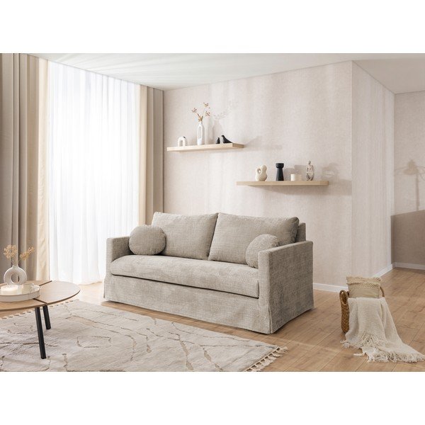 Canapea bej 195 cm Paphos – Ropez-image-3