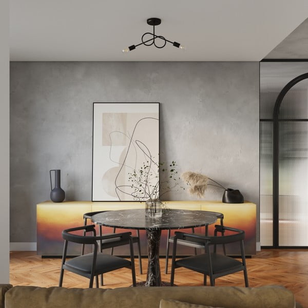 Plafonieră neagră 18x57 cm Opulent – Sollux-image-3