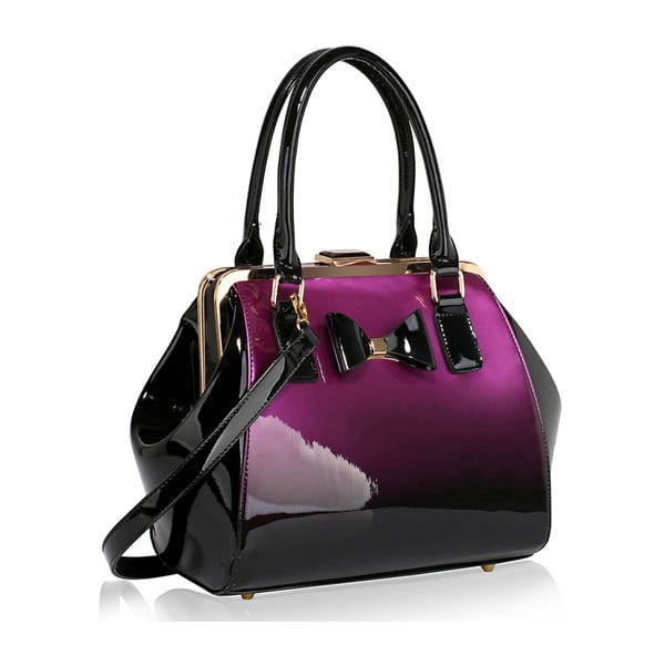 Geantă L&S Bags Satino, violet - negru 