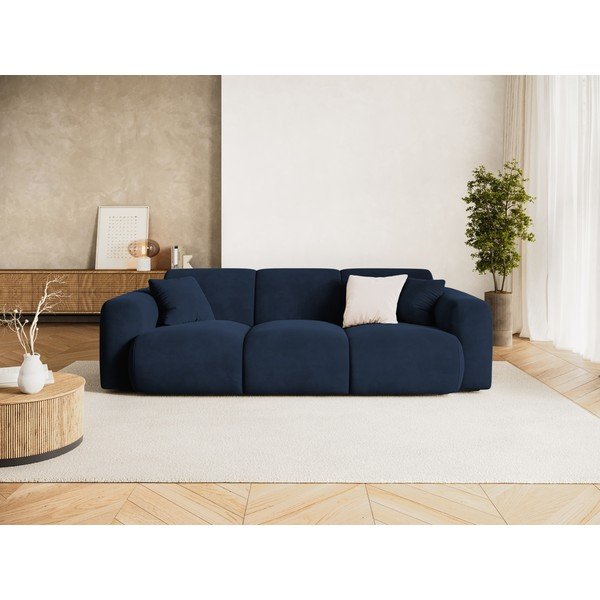 Canapea albastru-închis cu tapițerie din catifea 235 cm Molino – Micadoni -image-1