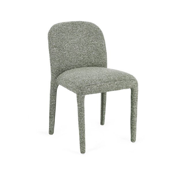 Scaun de dining verde din material bouclé Antara – Bizzotto
