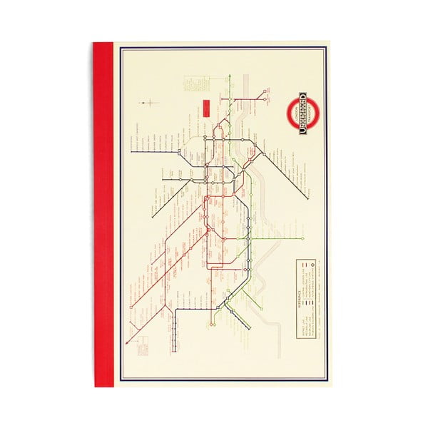 Carnețel 60 pag. A5 Heritage Tube Map – Rex London
