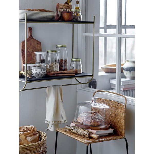 Raft de perete din lemn și metal Bloomingville Carly, gri-auriu-image-1