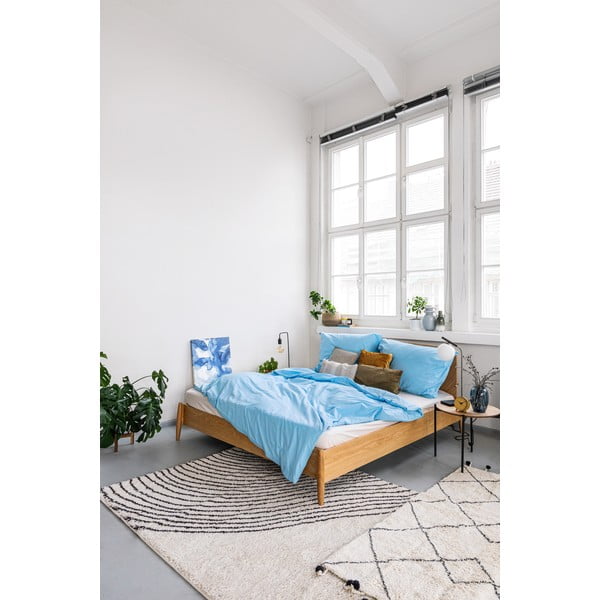 Lenjerie pentru pat dublu din bumbac Bonami Selection, 200 x 200 cm, albastru azuriu-image-4