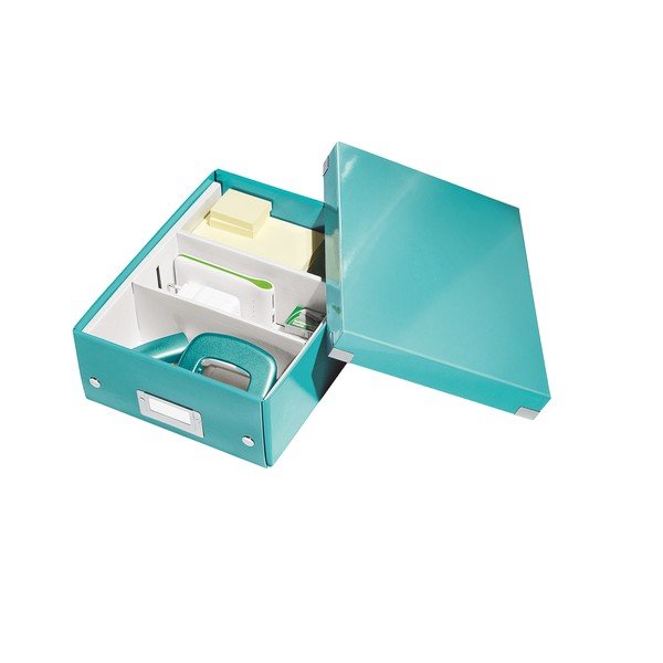 Cutie de depozitare din carton cu capac turcoaz Click&Store - Leitz-image-4