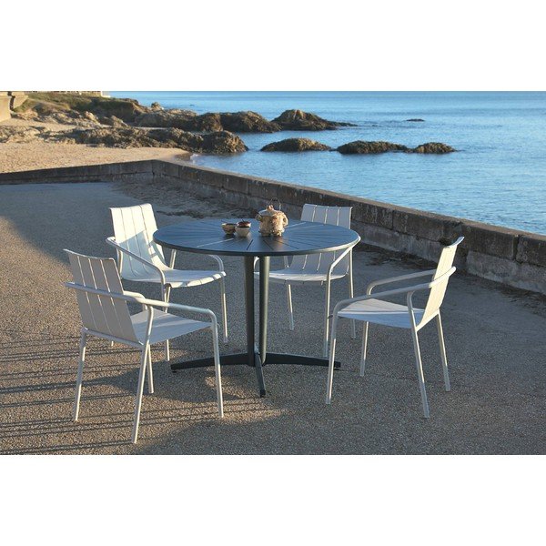 Masă  de grădină rotundă din aluminiu ø 110 cm Fleole – Ezeis-image-3